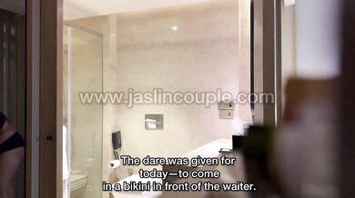Jaslin kaur Bikini dare with hotel staff