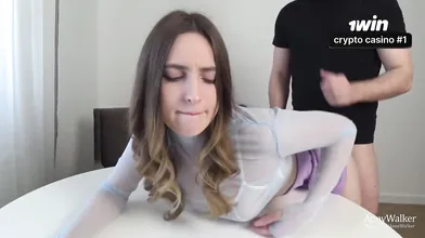 College chick Anny Walker fellates weenie and touches holes for horny joy - inex