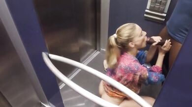 Hotwife In Elevator Enjoying A Bbc