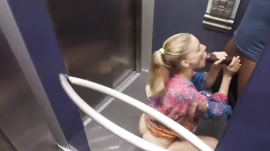 Hotwife In Elevator Enjoying A Bbc