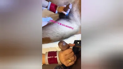 Jaslin kaur giving BJ to hubby and client