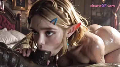 Blonde elf queen Zelda takes anal sex & messy creampie in royal suite (AI Generated)