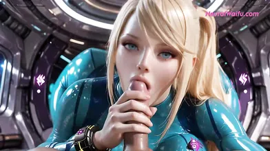 Samus Aran locks you in her silent ship & turns every mission into intense hot sex