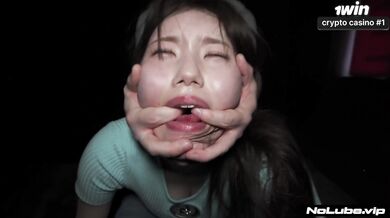Asian teens submit to harsh threesome, craving man-meat and reaching orgasm in t