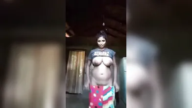 Gouthami Reddy Manthena showing nude milky boobs & pressing hardly in bedroom