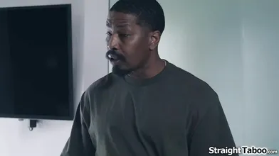 My black stepdad gives me a spanking for acting like a slut