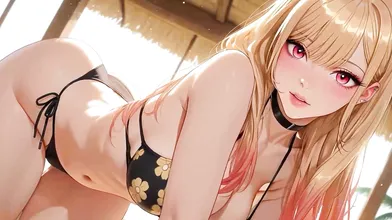 Marin Kitagawa hot sex and messy facial on a private beach (AI-hentai)