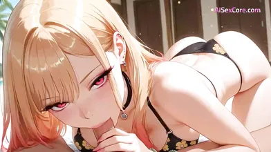 Marin Kitagawa hot sex and messy facial on a private beach (AI-hentai)