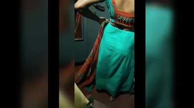 Desi wife saree change