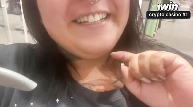 Bbw in clothing store switching room