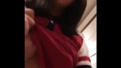 Amazing Vietnamese Cute Red T SHIRT Jump On Cock