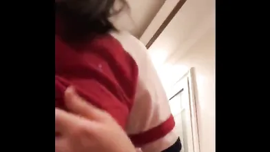 Amazing Vietnamese Cute Red T SHIRT Jump On Cock