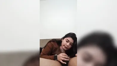 Cutie NRI Sloppy Blowjob To Hard Big Fat Indian Dick