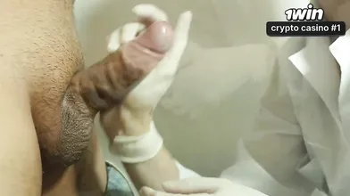 Sexy Brazilian doctor sucks patient's shaft until he jizz in off the hook medica