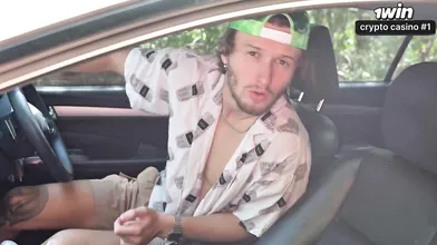 Redhead hottie deep throats beef whistle like a pro in car hump - hot!