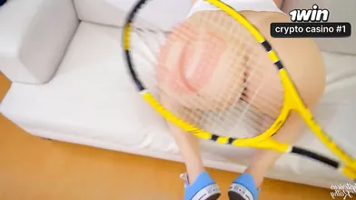 Horny Big Booty Tennis Player Gets Fucked After Her Tennis Lesson (Cum on Tits)