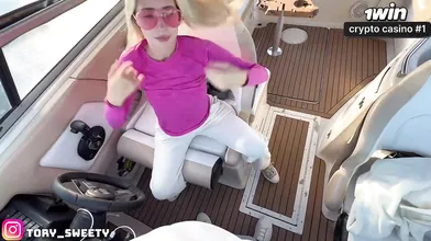Boat ravage with super-fucking-hot towheaded and huge prick captain! Sloppy fell