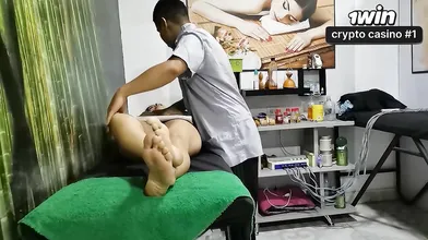 The masseur gives me a good bang while my spouse is in the waiting room