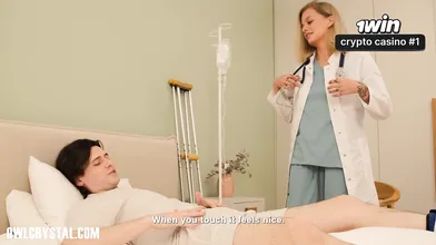 Hot nurse gives feet job and spunk on pussy, cowgirl 69, filthy converse handjob