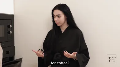 Fucked by coffee, 4K HD Tim Team titillates! First time hump with wild chick.