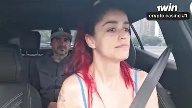 Sexy app driver provides greedy passenger with a horny rail - Brazil porn!