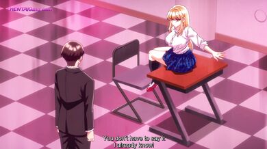 Anime college babe gets panties pulled by strict teacher