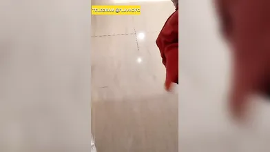Hijab Girl Playing With Her Tits In Public Toilet