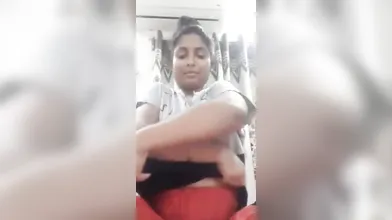 Gouthami reddy manthena removing t shirt & bra showing nude milky boobs pressing
