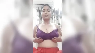 Gouthami reddy manthena removing t shirt & bra showing nude milky boobs pressing