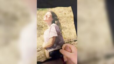 Cumshot on Leonie printed on shirt