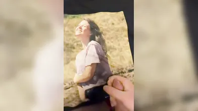 Cumshot on Leonie printed on shirt