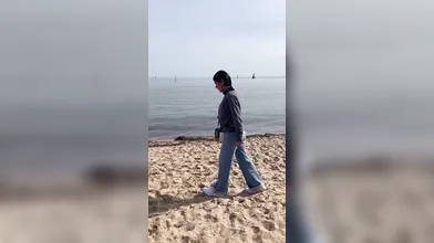 Big ass punjabi girl enjoying on beach
