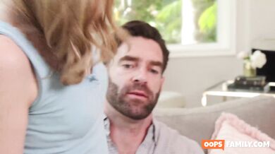 The stepdad and stepdaughter share sloppy tastes, and they have orgy after she's