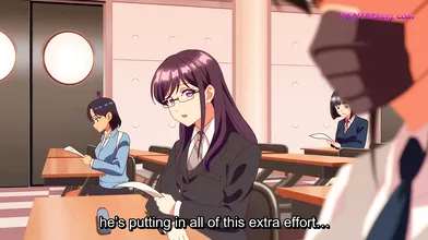 Nerdy glasses anime girl bent over classroom desk & fucked deep by strict teacher