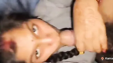 Wife gives a desi blowjob to her man at midnightTelegram @VidPlay69