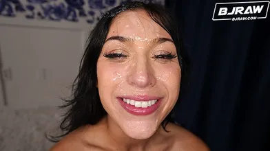 BJRAW Alexa Chains covered with a HUGE facial cumshot