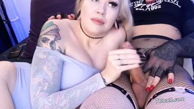 Trans Hookup Lets Me Play With Her Cock While She Watches