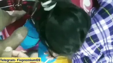 Horny college girl blowjob teacher until cum facial with dirty talkings