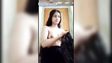 Horny Indian nude girl showing boobs and fingering pussy Telegram @ZodxKing