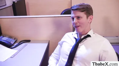 Horny coworkers enter empty office and do anal xxx