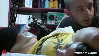 Public Tattoo Shop Blowjob Crowd