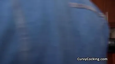 Lucy Strips Silver Dress and Oils Up Her Big Ass for Cock