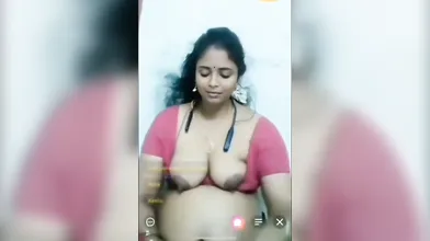 Gouthami reddy manthena sexy looking in pink saree removing blouse showing nude milky boobs in video call ???