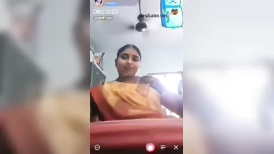 Gouthami reddy manthena sexy in orange saree removing blouse no bra inside showing Big milky nude boobs in video call ????