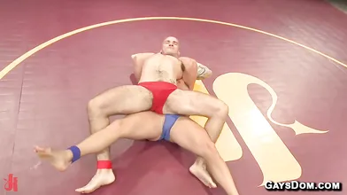 xxx Christou Battles Luke Adams On The Purple Mat Then Fucks The Loser Bare