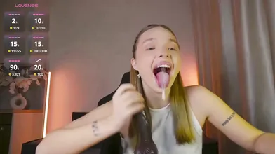 Brunette Teen Deepthroating Big Dildo - Intense Solo Performance