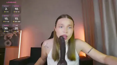 Brunette Teen Deepthroating Big Dildo - Intense Solo Performance