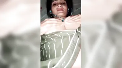 Desi Randi pressing boobs