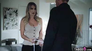 Mature MILF tailor has young cocky client with a lot of influence