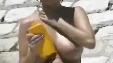 pying on the Beach